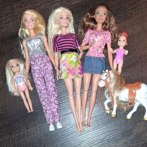 Barbie Doll Set with Pink and Purple Outfits